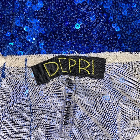 ❌DONATED❌Royal Blue Crochet Appliqué Sequins Mesh Lined Mini Dress - Picture 14 of 16